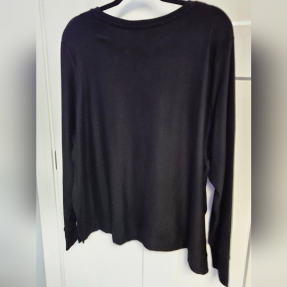 Cuddl Duds Black Long Sleeve Top - Picture 4 of 4
